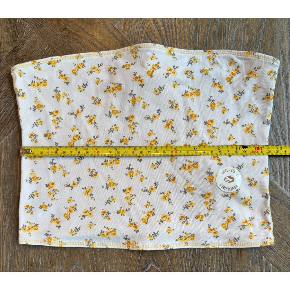 Hollister Reversible Tube Top Floral Ditsy Yellow White Strapless Crop M NWOT - Picture 3 of 6